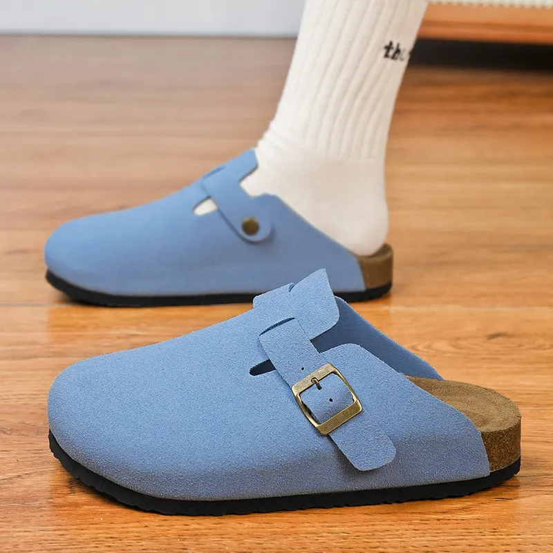 Budding Bear Cork Sole Quiet Odor Resistant Abrasion Resistant Slip Resistant Closed Toe Slippers Unisex-53