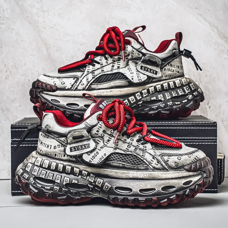 Budding Bear Anti Slip Wear Resistant Breathable Height Increasing Low Top Chunky Sneakers Men's Box-9