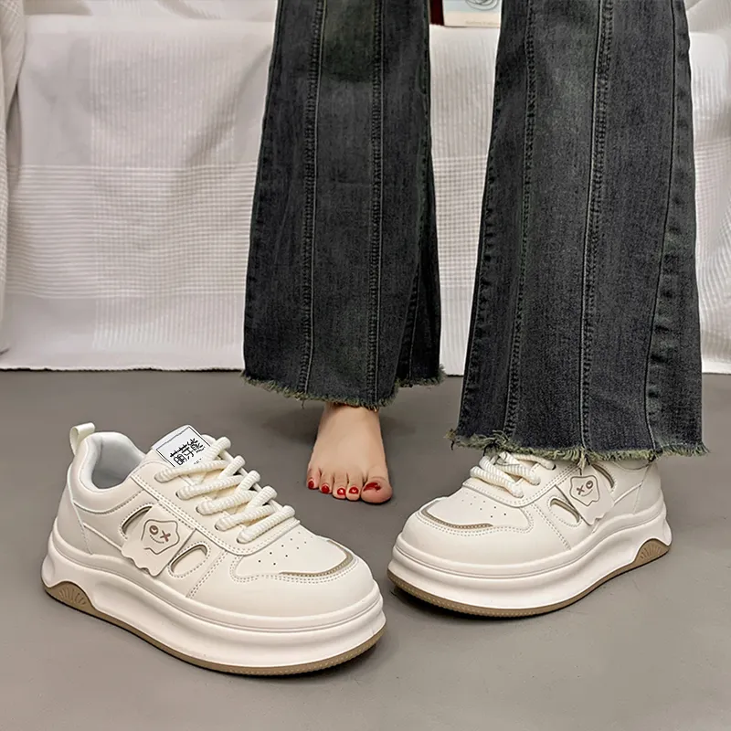 Budding Bear Anti-Slip And Wear-Resistant Lightweight Height Increasing Low-Top Skateboard Shoes Women's-25