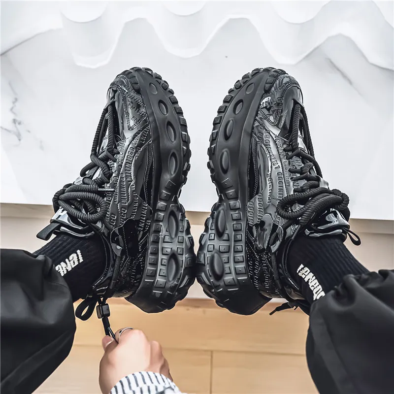 Budding Bear Slip Resistant, Abrasion Resistant, Breathable, Height Increasing Low Top Chunky Sneakers Men's-28