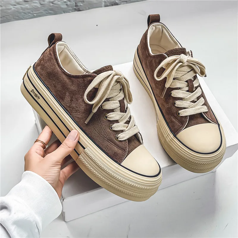 Budding Bear Height Increasing Abrasion Resistant Breathable Low Top Canvas Shoes Men's-2