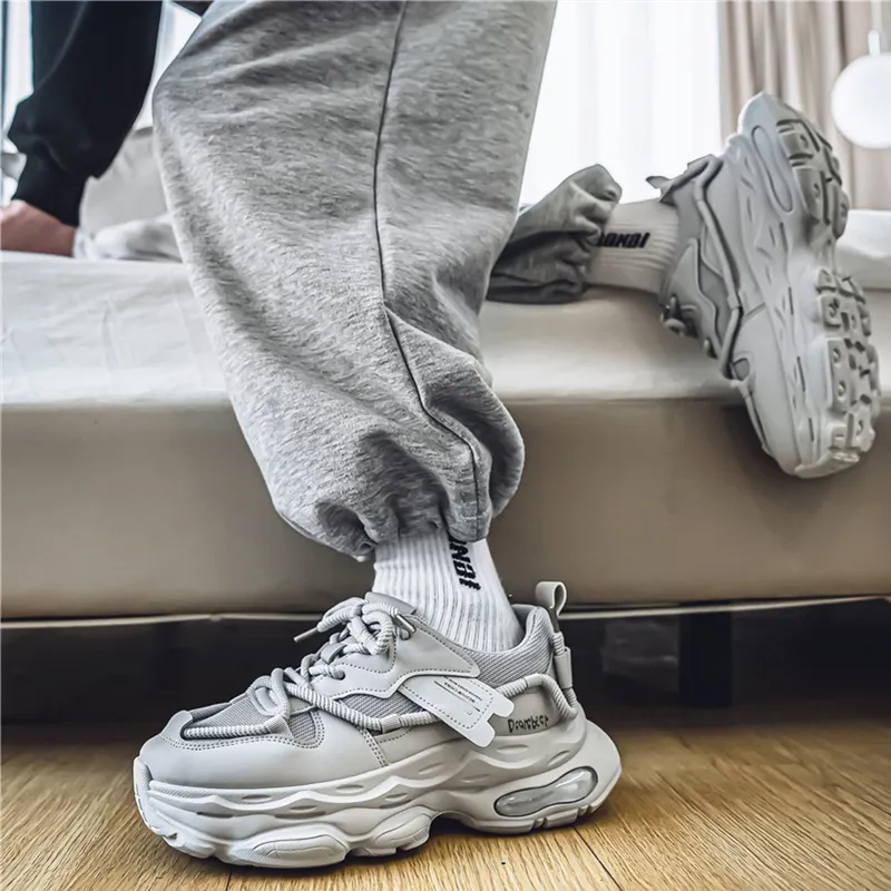Budding Bear Slip-Resistant Breathable Lightweight Height Increasing Low-Top Chunky Sneakers Men's-8