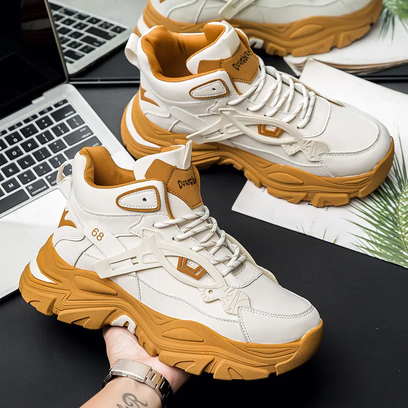 Budding Bear Anti Slip And Wear Resistant Height Increasing High Top Casual Shoes Men's-7