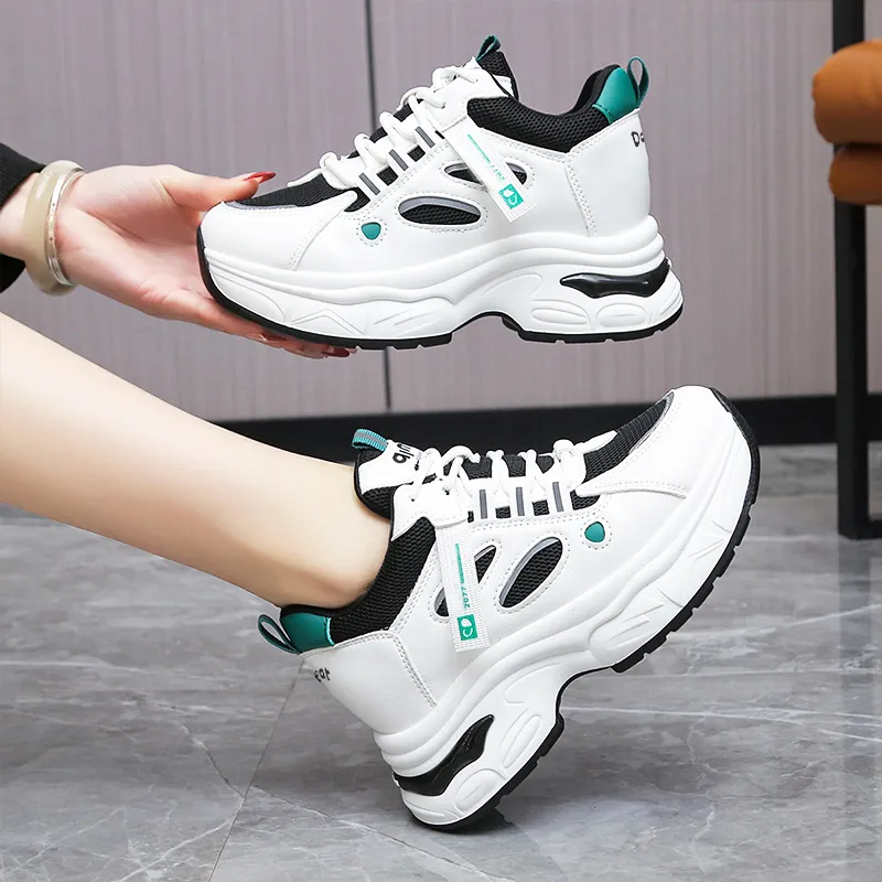 Budding Bear Anti-Slip Wear-Resistant Breathable Height Increasing Low-Top Chunky Sneakers Women's Box-25