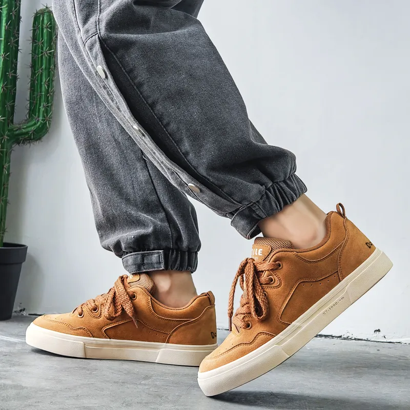 Budding Bear Slip Resistant, Abrasion Resistant, Lightweight, Support, Height Increasing Low Top Skateboard Shoes Men's-9