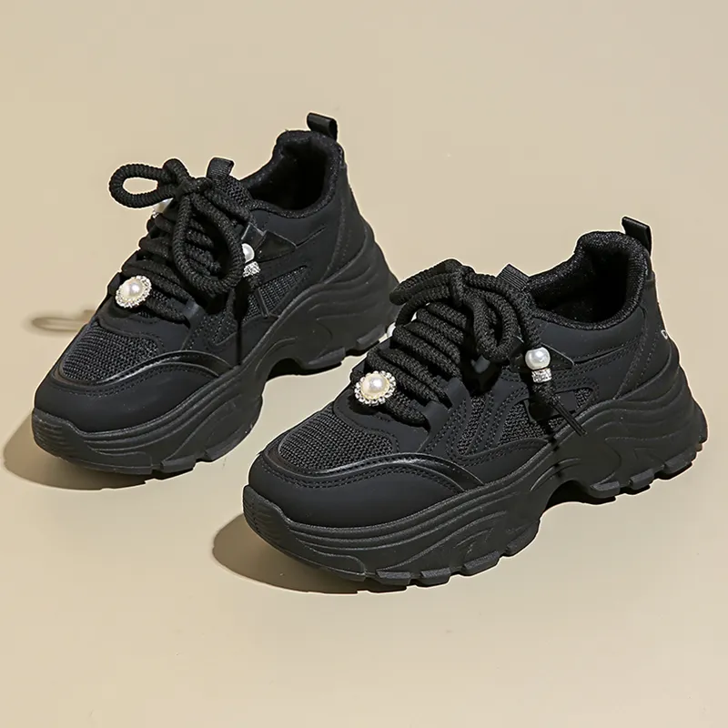 Budding Bear Anti-Slip Wear-Resistant Breathable Height Increasing Low-Top Chunky Sneakers Women's-9