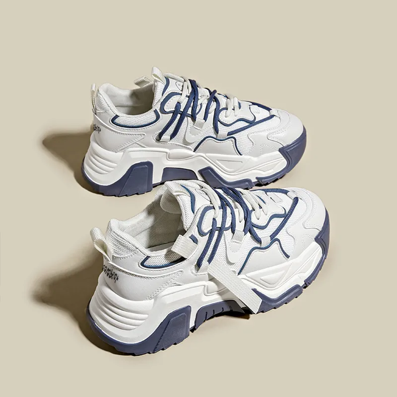 Budding Bear Anti-Slip Wear-Resistant Breathable Height Increasing Low-Top Chunky Sneakers Women's-3