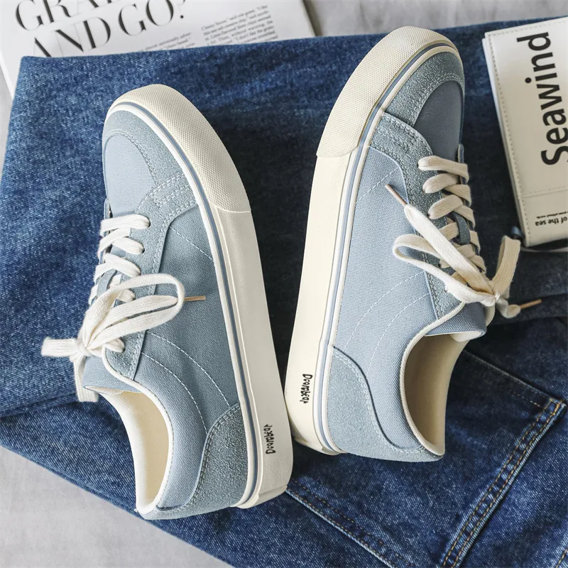 Budding Bear Anti Slip Wear Resistant Breathable Height Increasing Low Top Canvas Shoes Men's Box-4