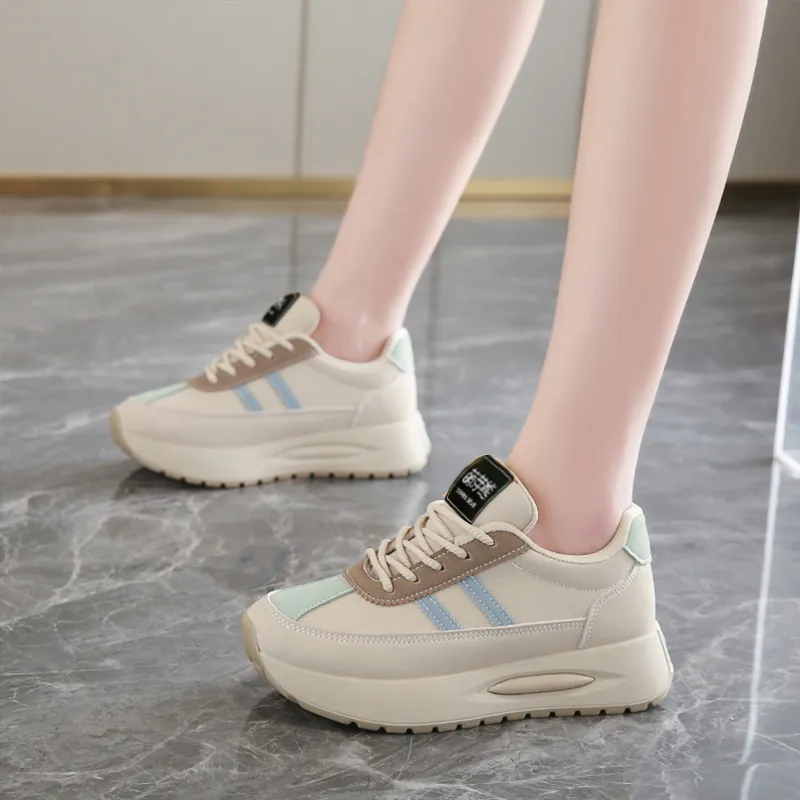 Budding Bear Slip Resistant, Abrasion Resistant, Lightweight, Height Increasing Low Top Casual Shoes Women's-8