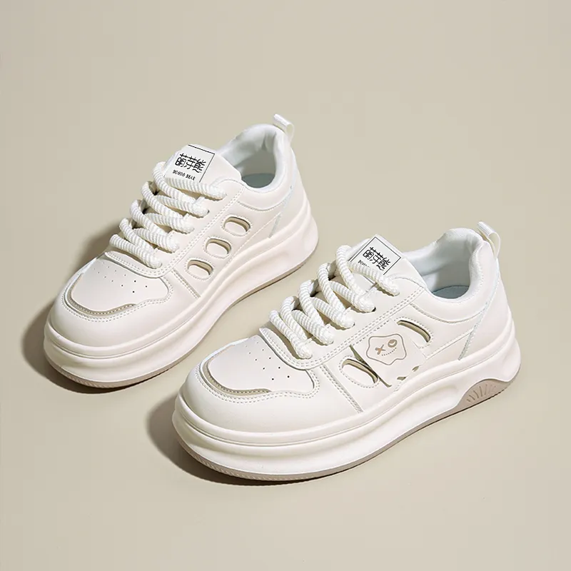 Budding Bear Anti-Slip And Wear-Resistant Lightweight Height Increasing Low-Top Skateboard Shoes Women's-22