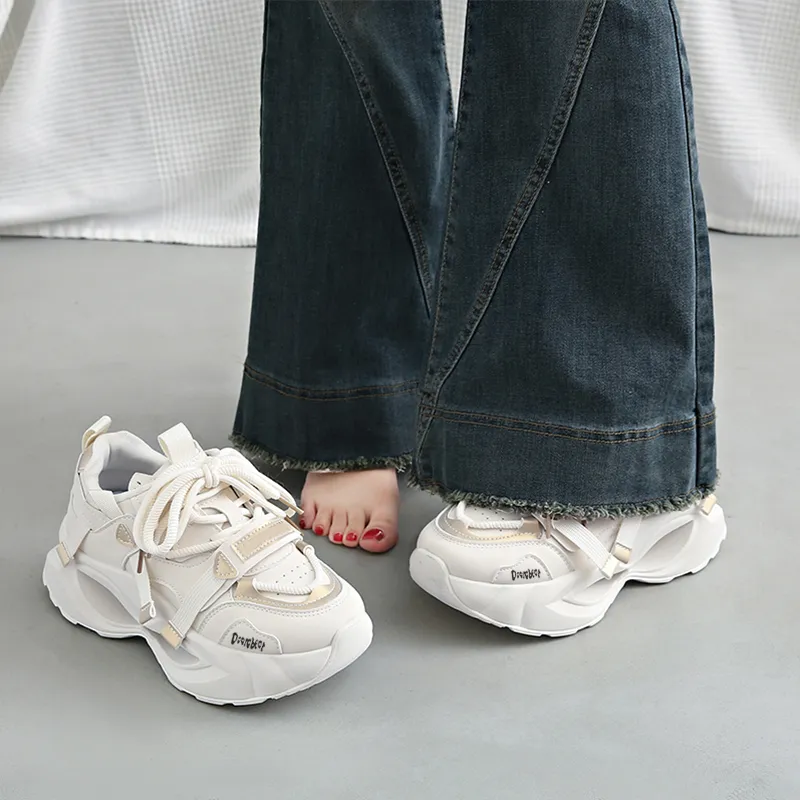 Budding Bear Slip Resistant, Abrasion Resistant, Lightweight, Height Increasing Low Top Chunky Sneakers Women's-11