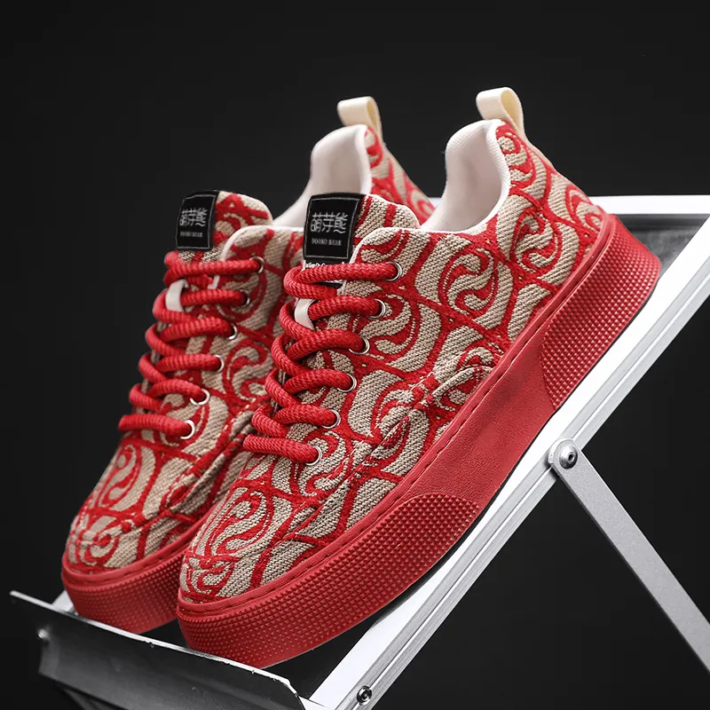 Budding Bear Anti-Slip And Wear-Resistant Height Increasing Low-Top Skateboard Shoes Men's-23