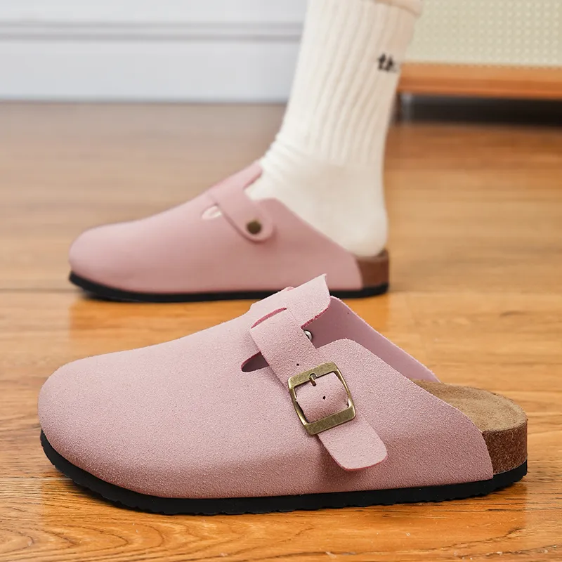 Budding Bear Cork Sole Quiet Odor Resistant Abrasion Resistant Slip Resistant Closed Toe Slippers Unisex-29