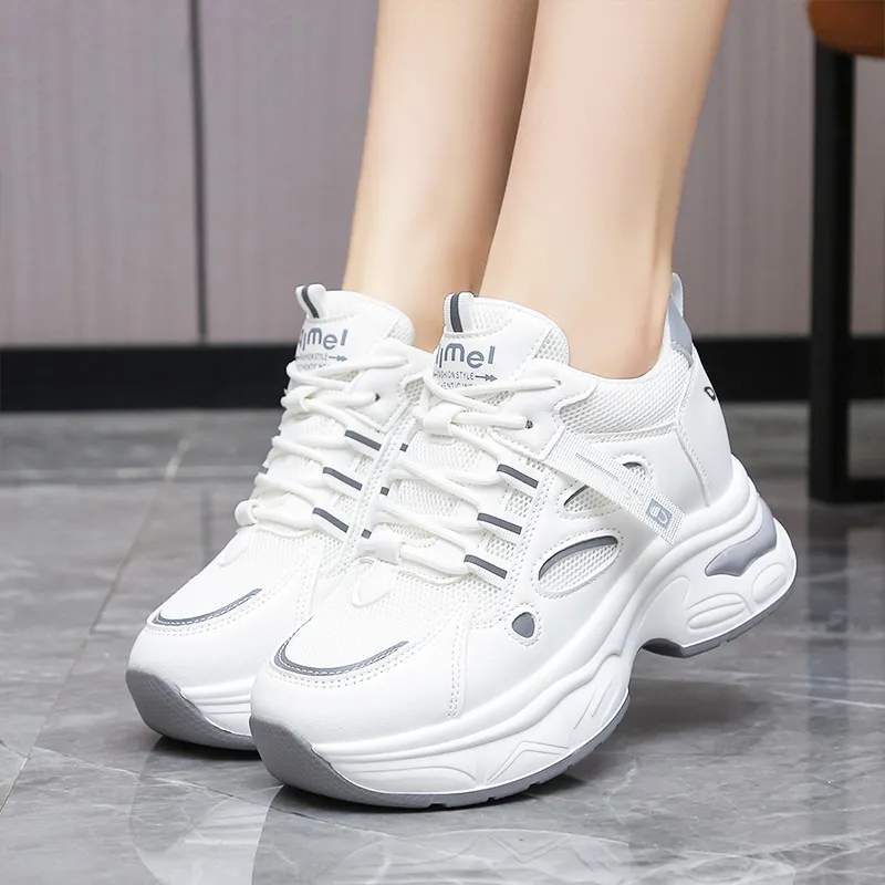 Budding Bear Anti-Slip Wear-Resistant Breathable Height Increasing Low-Top Chunky Sneakers Women's Box-8