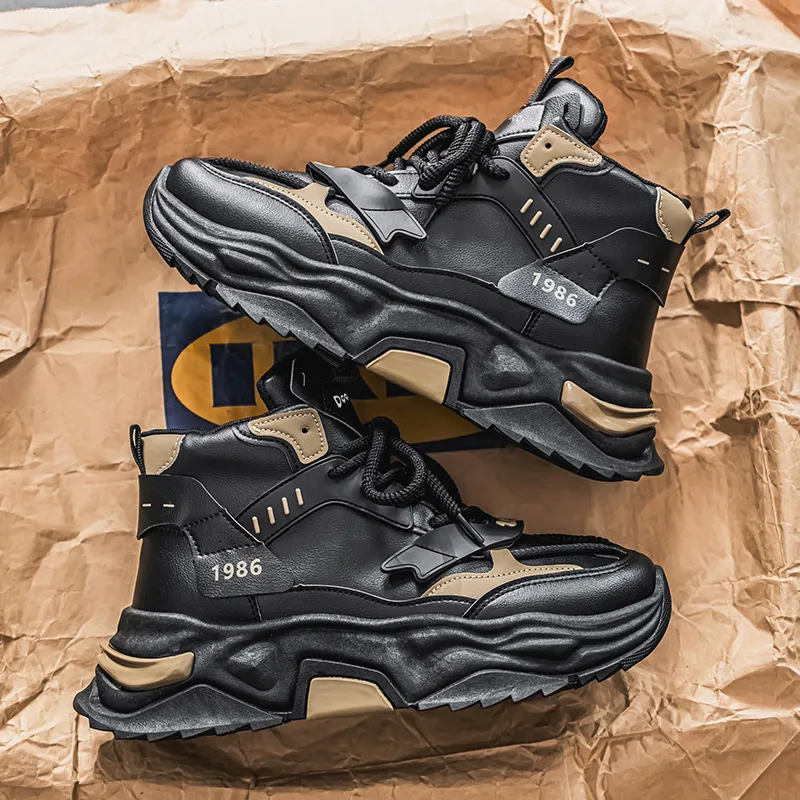 Budding Bear Slip Resistant, Abrasion Resistant, Lightweight, Height Increasing High Top Chunky Sneakers Men's-14