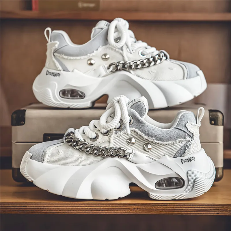 Budding Bear Slip Resistant, Abrasion Resistant, Lightweight, Height Increasing Low Top Chunky Sneakers Men's-2