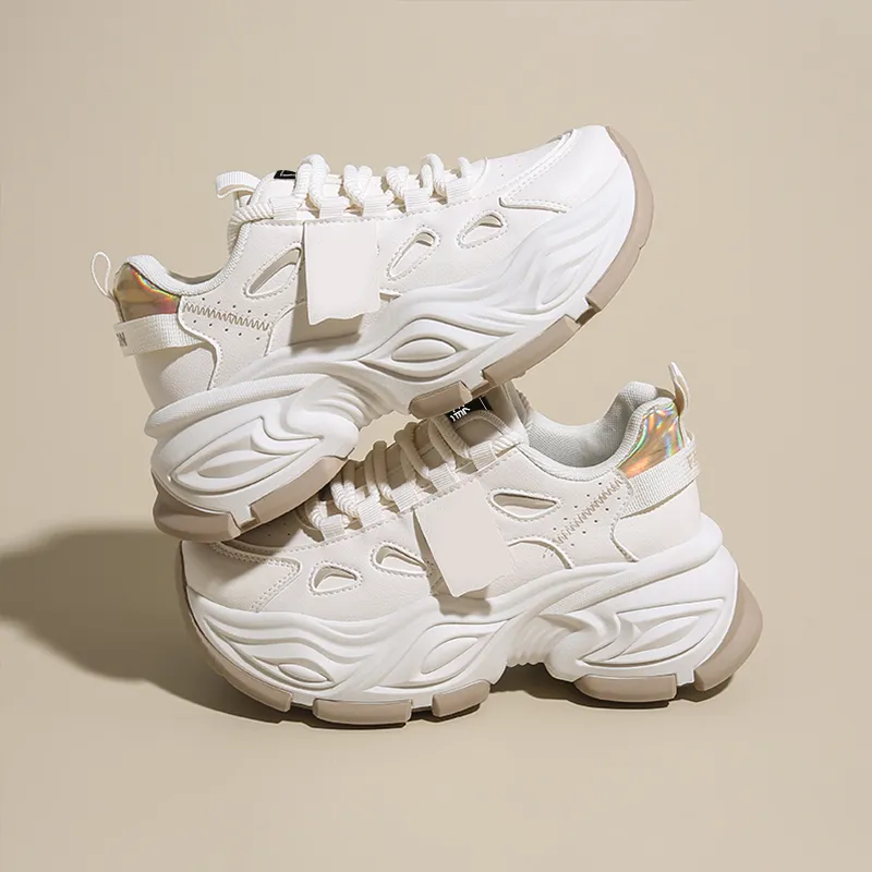 Budding Bear Slip Resistant, Abrasion Resistant, Lightweight, Height Increasing Low Top Chunky Sneakers Women's Box-3
