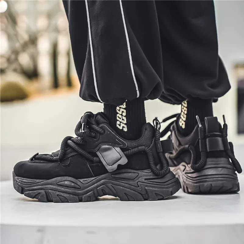 Budding Bear Anti-Slip Wear-Resistant Waterproof Breathable Height Increasing Low-Top Chunky Sneakers Men's Box-4