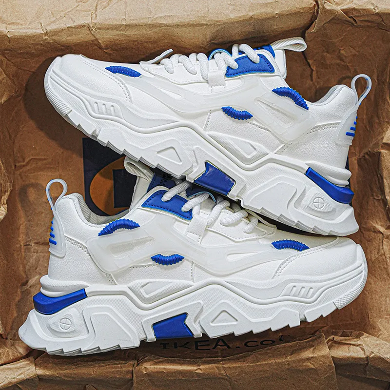 Budding Bear Slip Resistant, Abrasion Resistant, Lightweight, Height Increasing Low Top Chunky Sneakers Men's-8