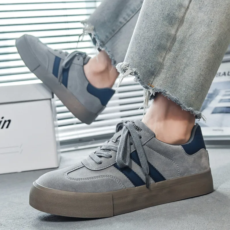 Budding Bear Slip Resistant, Abrasion Resistant, Lightweight, Height Increasing Low Top Skateboard Shoes Men's-8