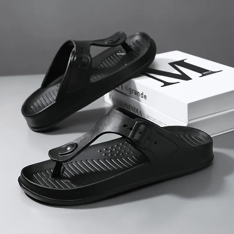 Budding Bear Quiet Odor Resistant Abrasion Resistant Slip Resistant Flip Flops Men's-1
