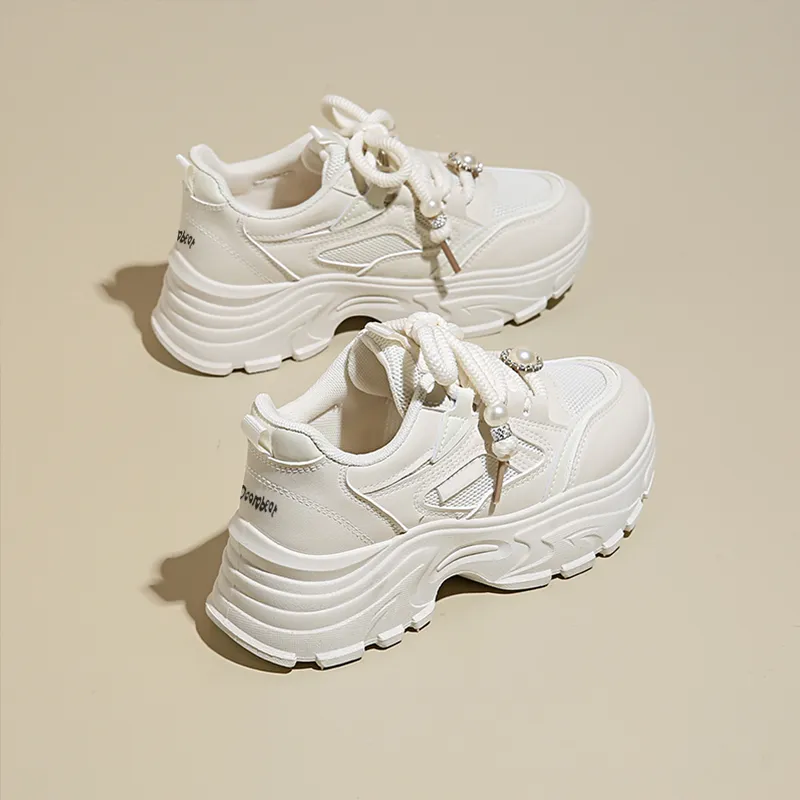 Budding Bear Anti-Slip Wear-Resistant Breathable Height Increasing Low-Top Chunky Sneakers Women's-3