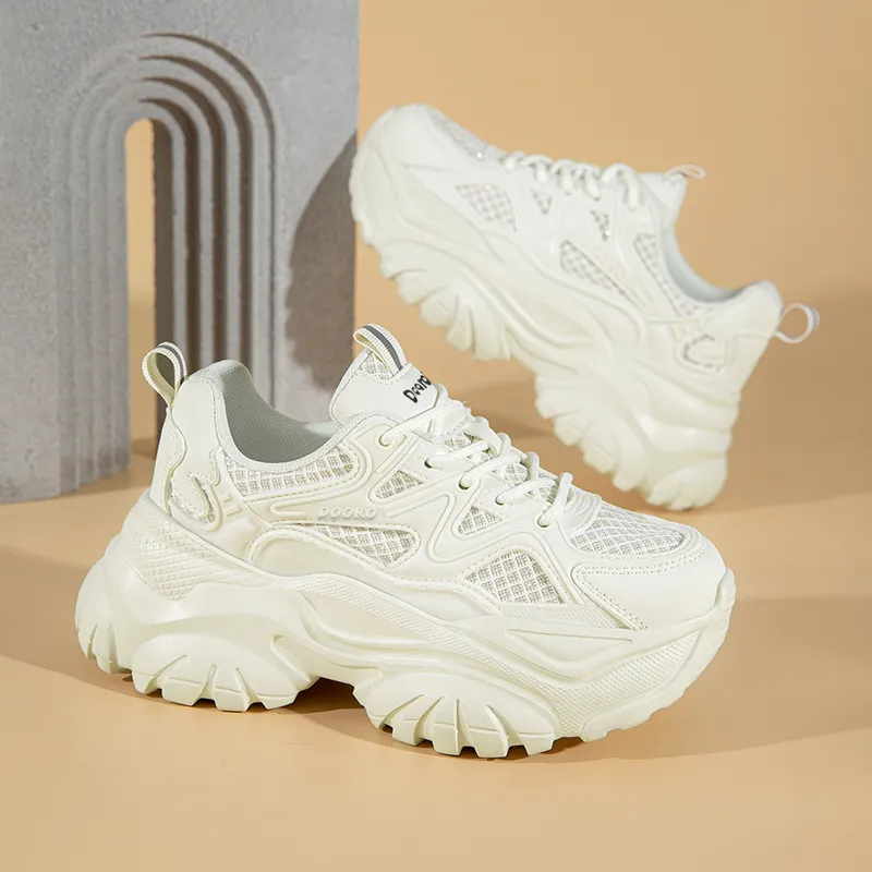 Budding Bear Anti Slip Wear Resistant Breathable Height Increasing Low Top Chunky Sneakers Women's Box-3
