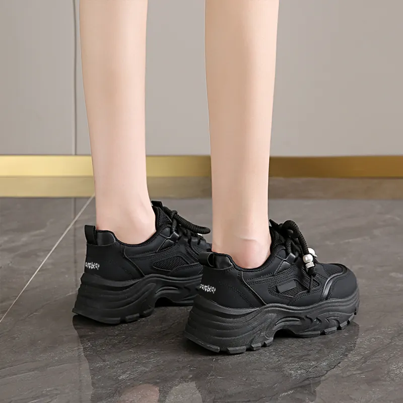 Budding Bear Anti-Slip Wear-Resistant Breathable Height Increasing Low-Top Chunky Sneakers Women's-11
