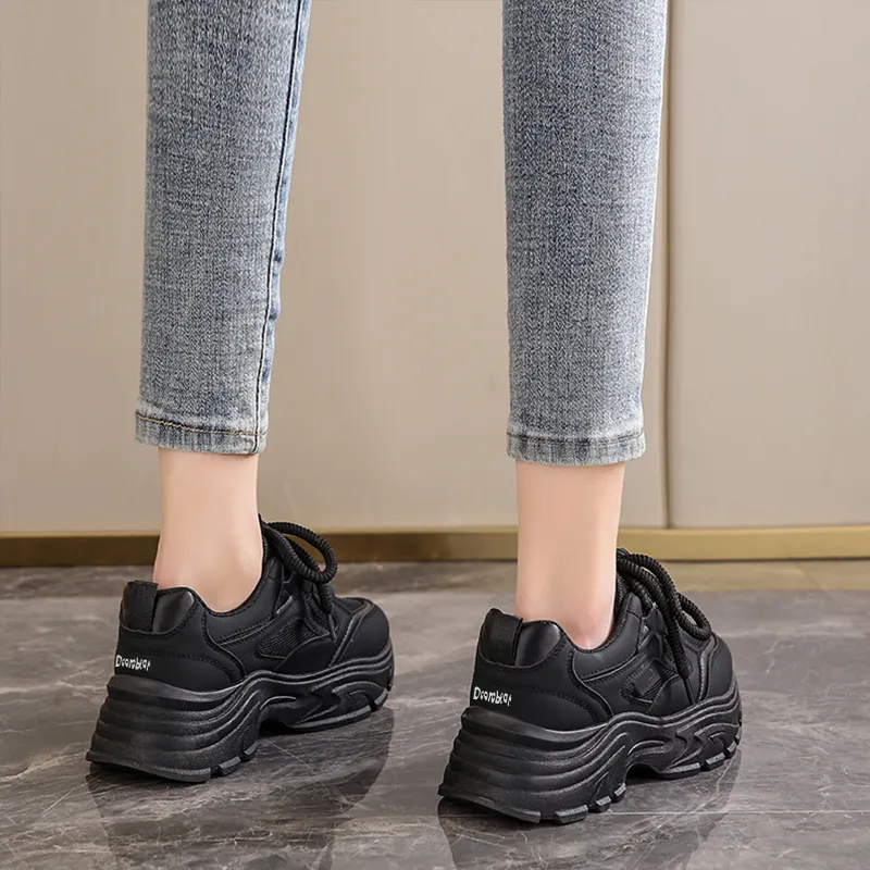 Budding Bear Anti-Slip Wear-Resistant Breathable Height Increasing Lightweight Low-Top Chunky Sneakers Women's Box-31