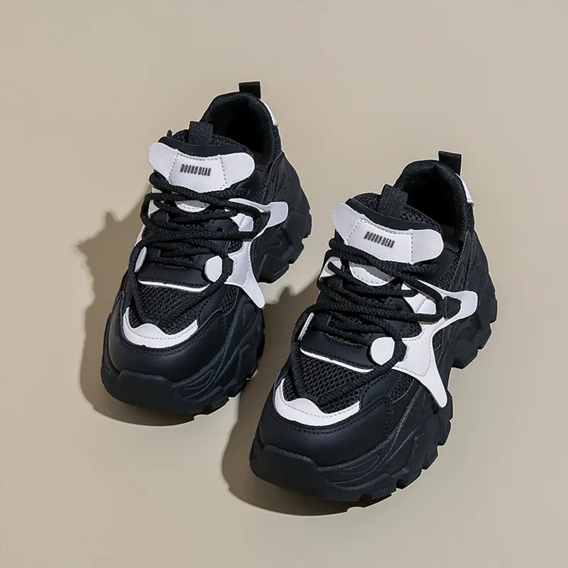 Budding Bear Height Increasing Wear-Resistant Lightweight Breathable Slip-Resistant Low-Top Chunky Sneakers Women's-11