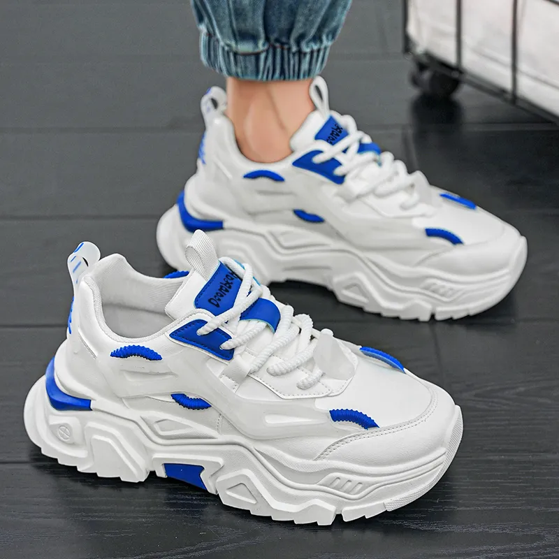 Budding Bear Slip Resistant, Abrasion Resistant, Lightweight, Height Increasing Low Top Chunky Sneakers Men's-28