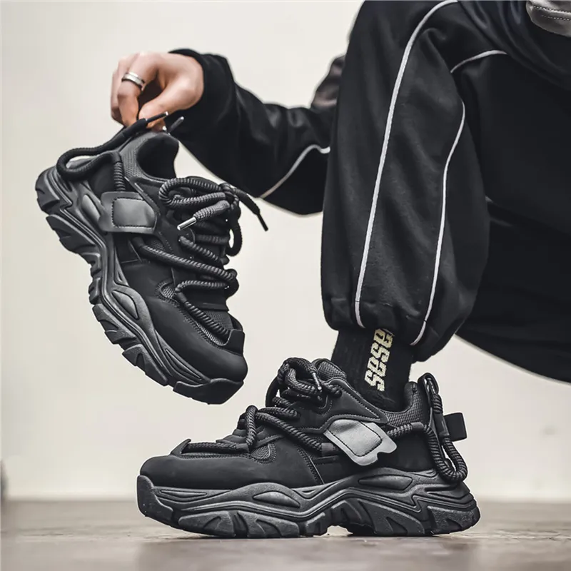 Budding Bear Anti-Slip Wear-Resistant Waterproof Breathable Height Increasing Low-Top Chunky Sneakers Men's Box-2