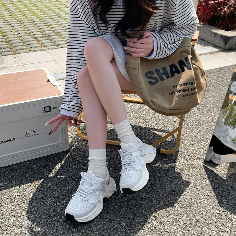 Budding Bear Slip Resistant, Abrasion Resistant, Breathable, Height Increasing Low Top Chunky Sneakers Women's Box-10