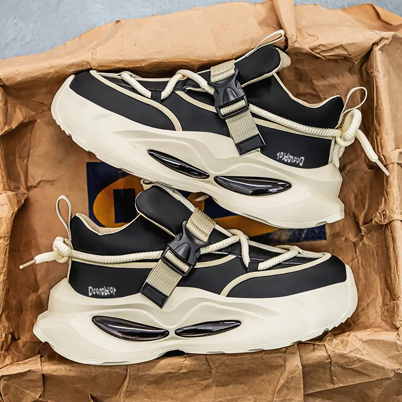 Budding Bear Slip Resistant, Abrasion Resistant, Lightweight, Height Increasing Low Top Chunky Sneakers Men's-24