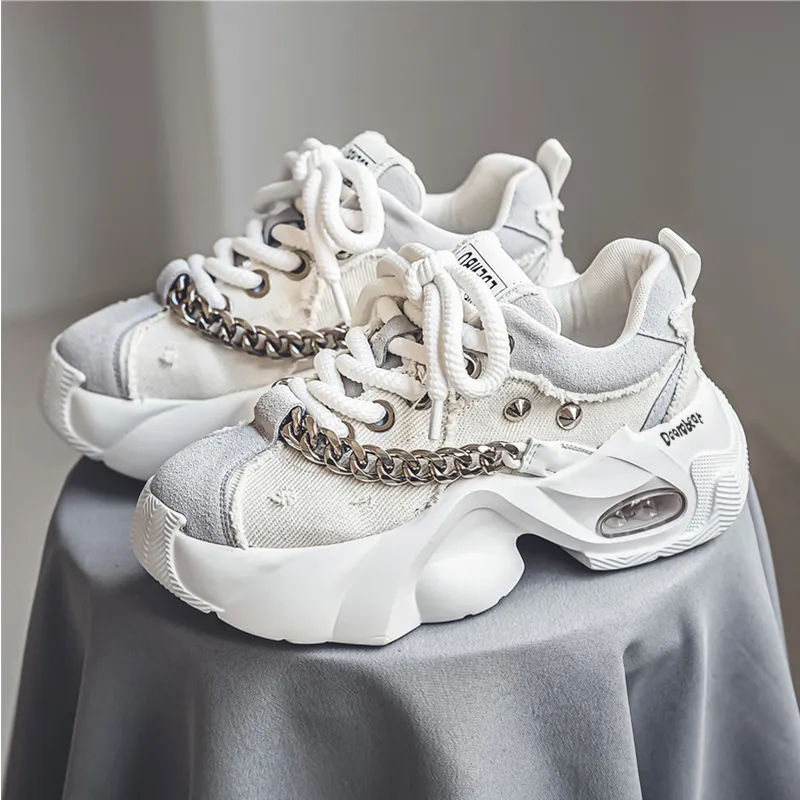 Budding Bear Slip Resistant, Abrasion Resistant, Lightweight, Height Increasing Low Top Chunky Sneakers Men's-1