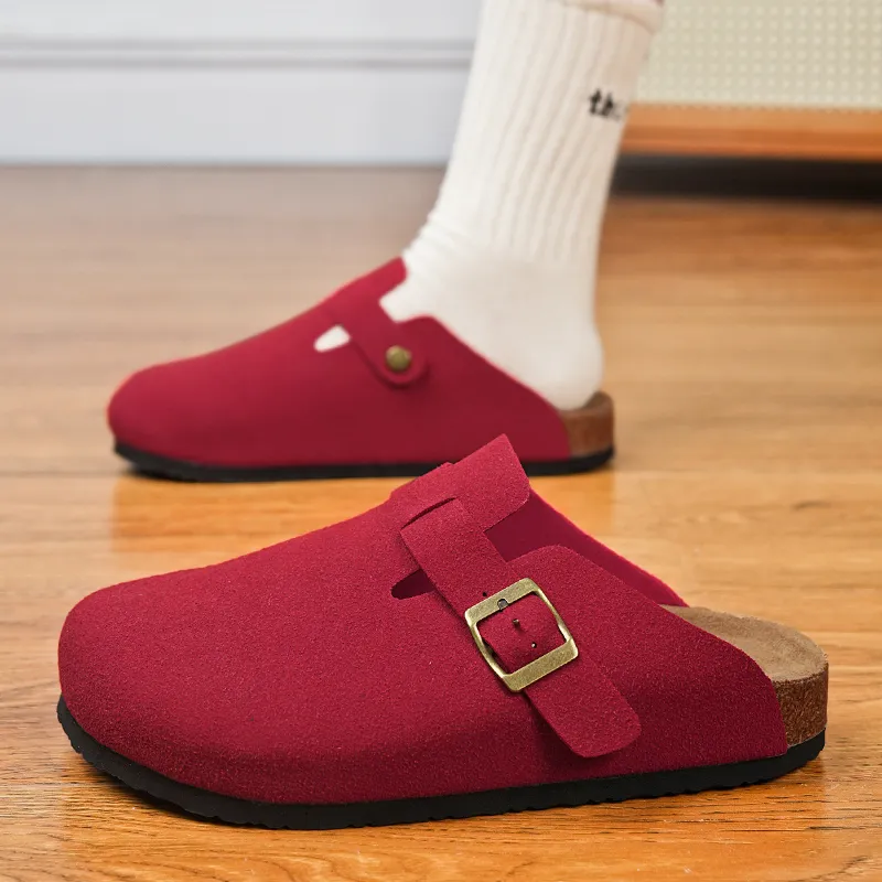 Budding Bear Cork Sole Quiet Odor Resistant Abrasion Resistant Slip Resistant Closed Toe Slippers Unisex-41