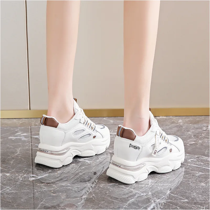 Budding Bear Anti Slip Wear Resistant Breathable Lightweight Height Increasing Low Top Chunky Sneakers Women's Box-4