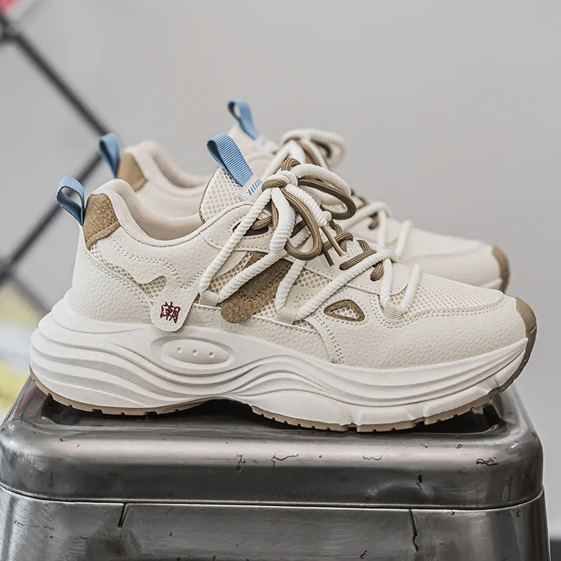 Budding Bear Anti-Slip Wear-Resistant Breathable Height Increasing Low-Top Chunky Sneakers Men's Box-14
