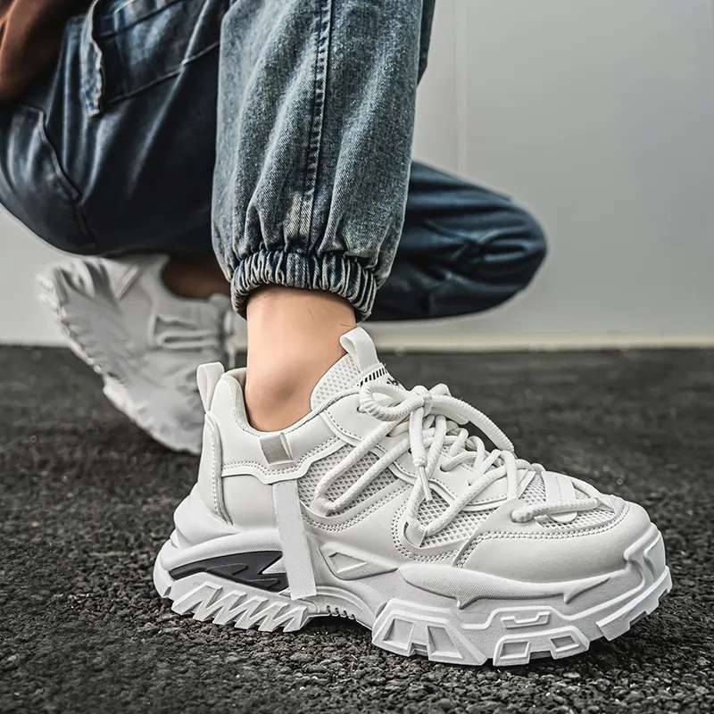 Budding Bear Anti Slip Wear Resistant Breathable Height Increasing Low Top Chunky Sneakers Men's Box-27