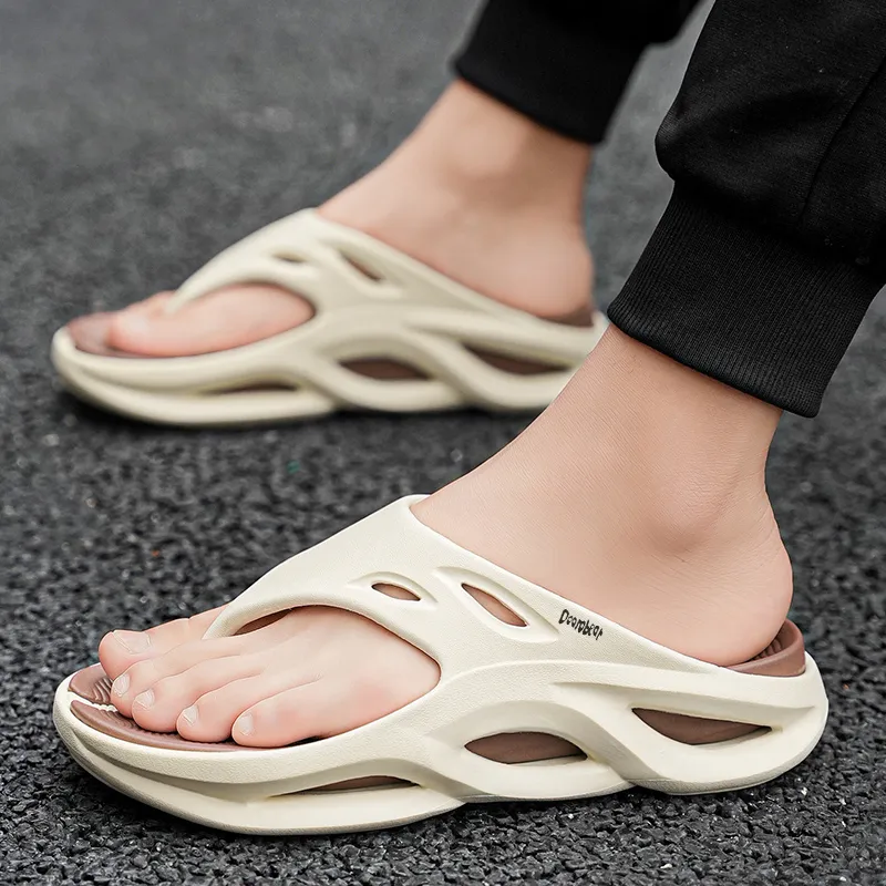 Budding Bear Quiet Odor Resistant Abrasion Resistant Slip Resistant Flip Flops Men's-19