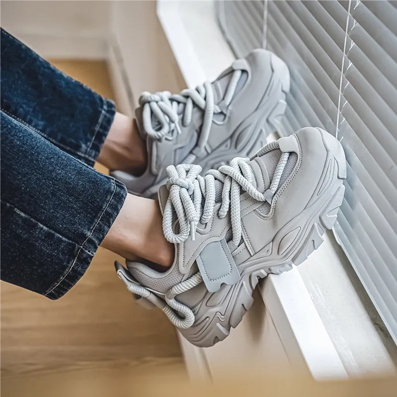 Budding Bear Anti-Slip Wear-Resistant Waterproof Breathable Height Increasing Low-Top Chunky Sneakers Men's Box-12