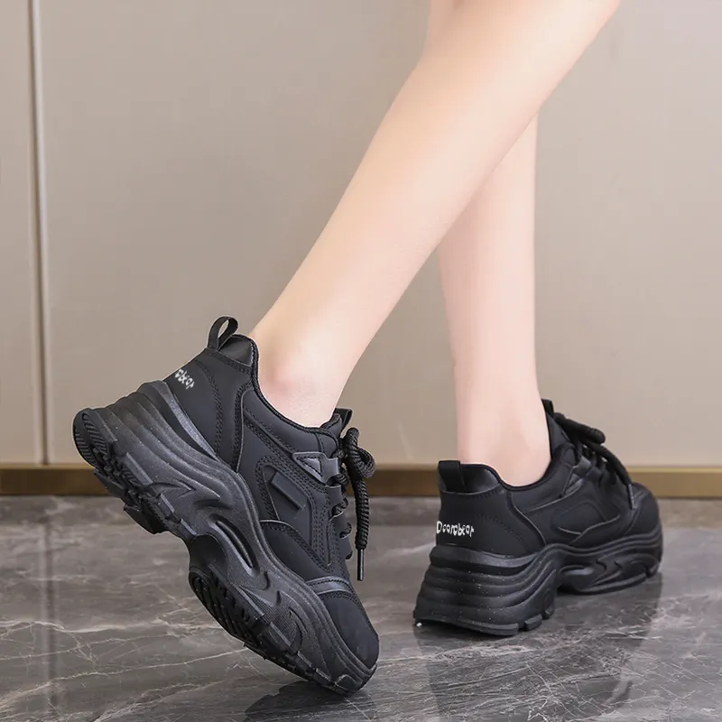 Budding Bear Anti-Slip And Wear-Resistant Lightweight Height Increasing Low-Top Chunky Sneakers Women's-10