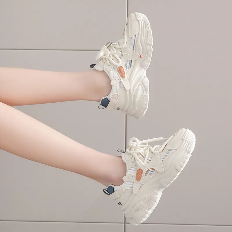 Budding Bear Slip Resistant, Breathable, Lightweight, Height Increasing Low Top Chunky Sneakers Women's-11