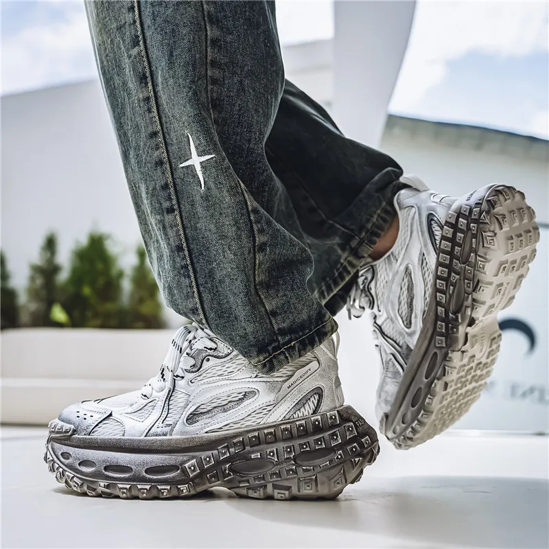 Budding Bear Anti-Slip Wear-Resistant Breathable Lightweight Height Increasing Low-Top Chunky Sneakers Men's-5