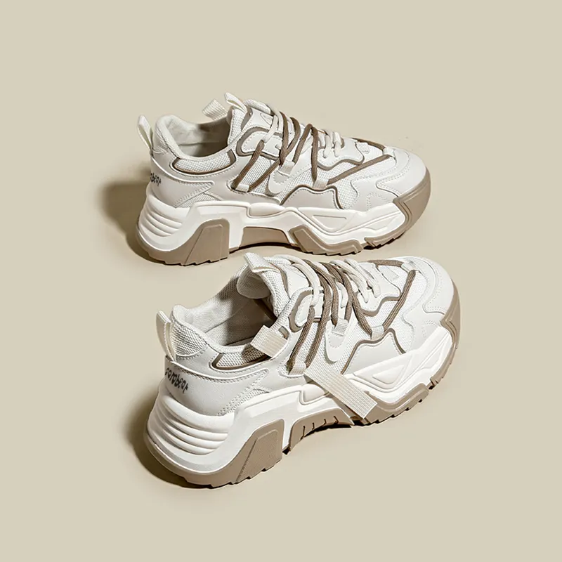 Budding Bear Anti-Slip Wear-Resistant Breathable Height Increasing Low-Top Chunky Sneakers Women's-31