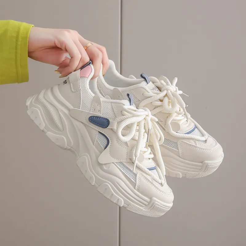 Budding Bear Slip Resistant, Breathable, Lightweight, Height Increasing Low Top Chunky Sneakers Women's-19