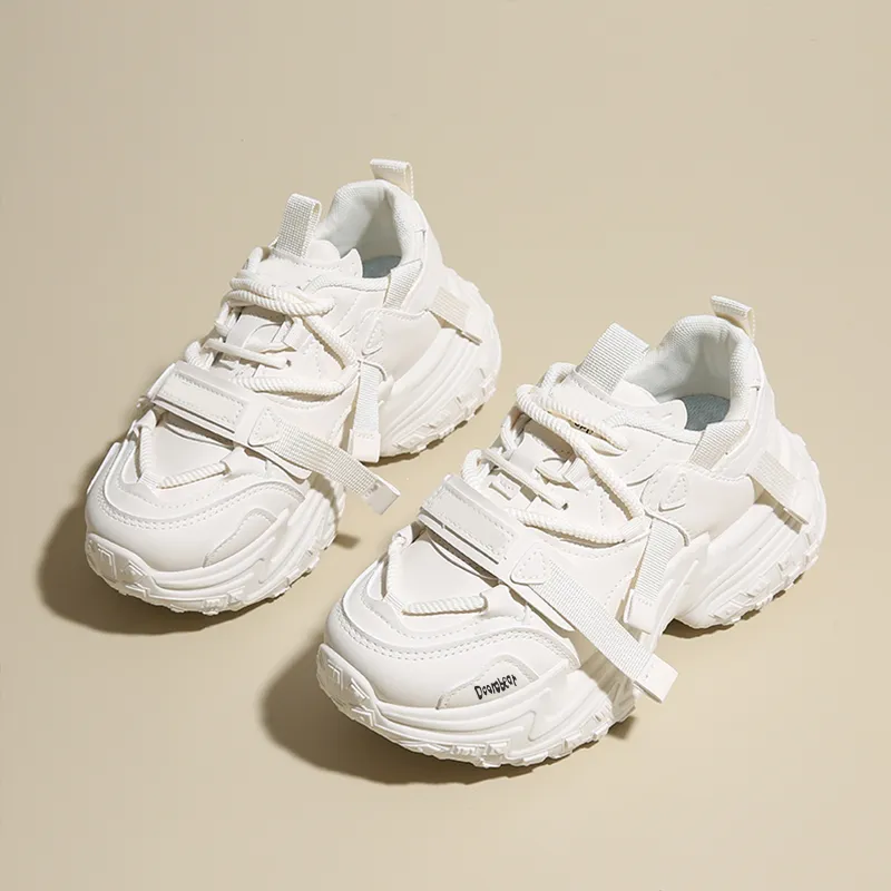 Budding Bear Anti Slip Wear Resistant Breathable Lightweight Height Increasing Low Top Chunky Sneakers Women's-2