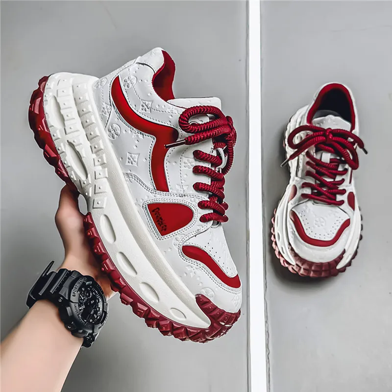 Budding Bear Slip Resistant, Abrasion Resistant, Lightweight, Height Increasing Low Top Chunky Sneakers Men's-29