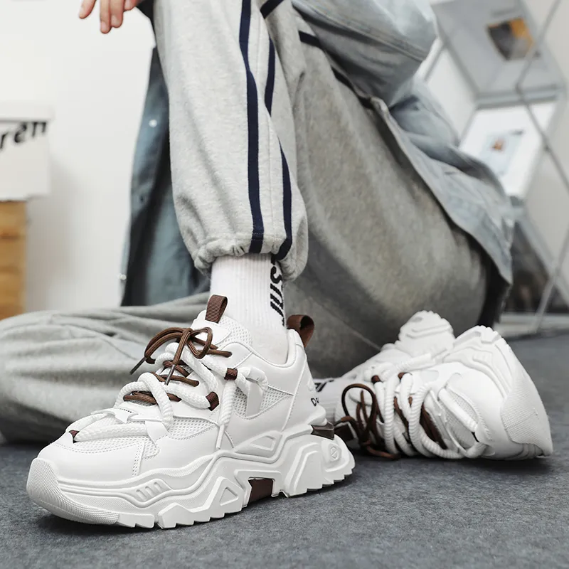 Budding Bear Anti-Slip Wear-Resistant Breathable Height Increasing Low-Top Chunky Sneakers Men's Box-2