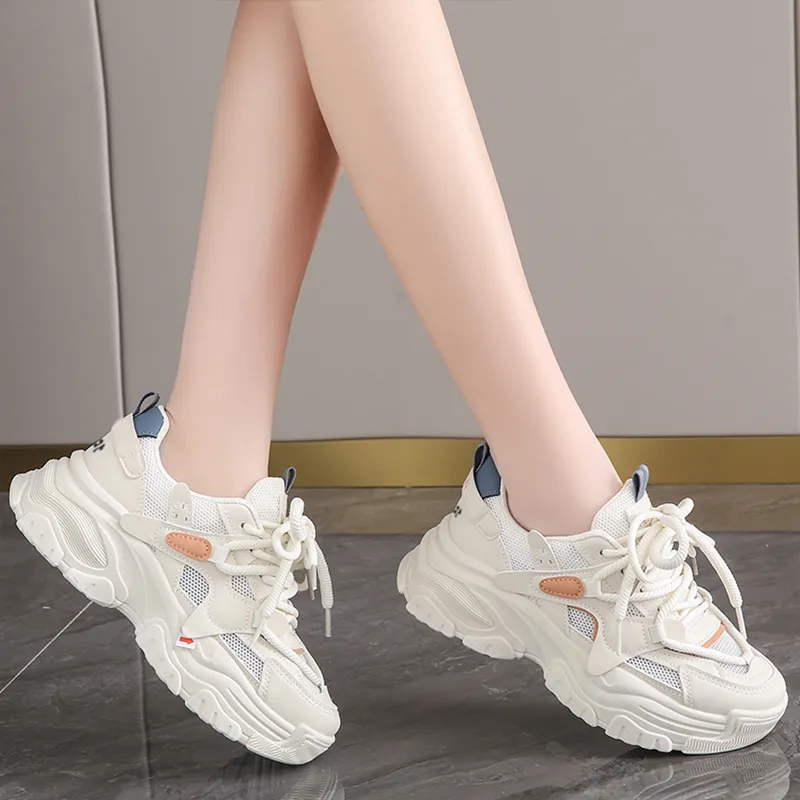 Budding Bear Slip Resistant, Breathable, Lightweight, Height Increasing Low Top Chunky Sneakers Women's-13